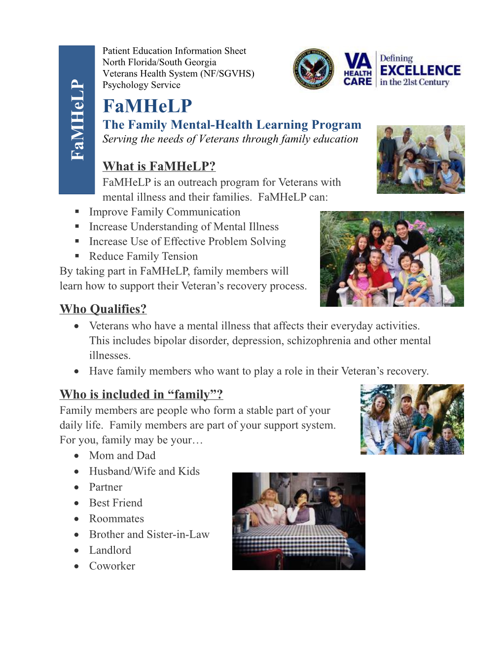 Family Mental Health Learning Program - Famhelp (NF/SGVHS)