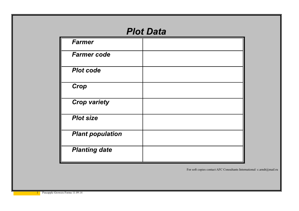 Agronomic Activities