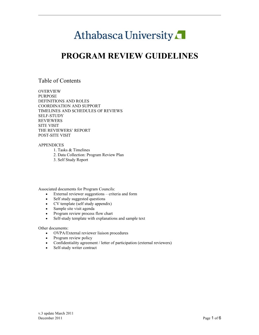 Program Review Guidelines