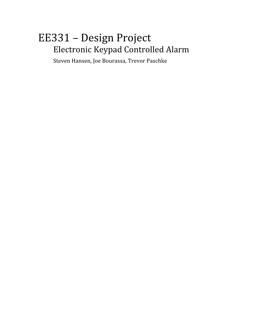 Electronic Keypad Controlled Alarm