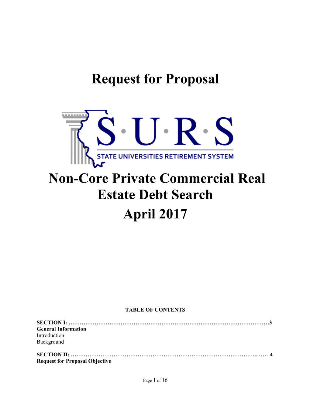 Non-Core Private Commercial Real Estate Debt Search