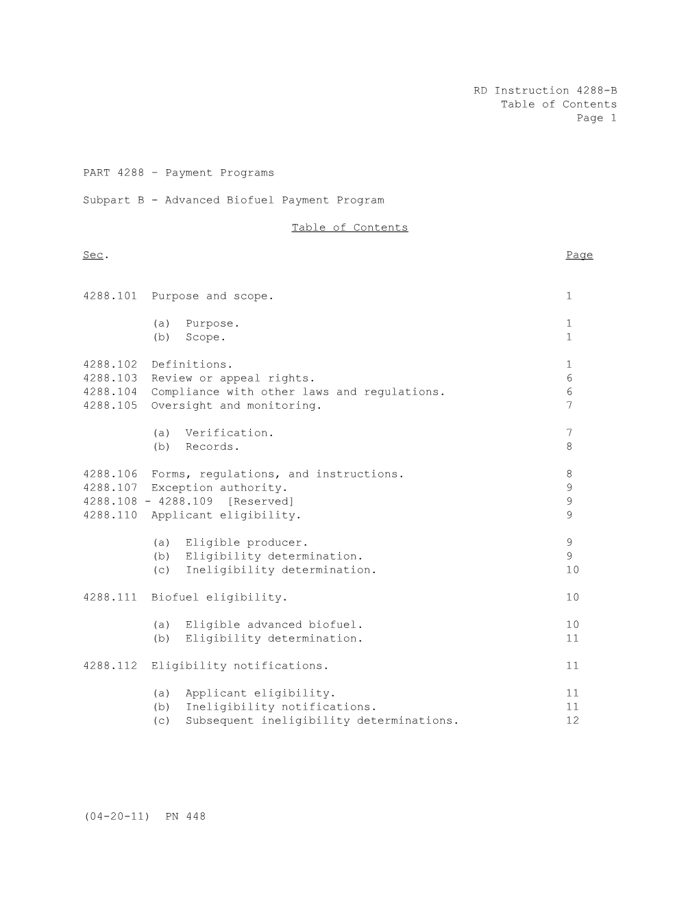 Subpart B - Advanced Biofuel Payment Program