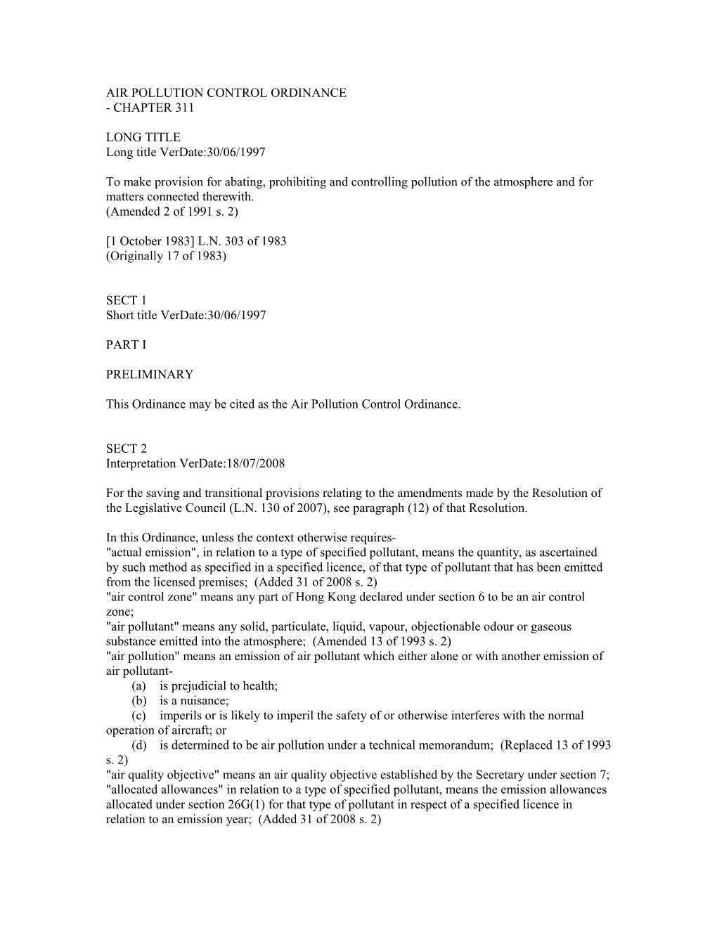 Air Pollution Control Ordinance