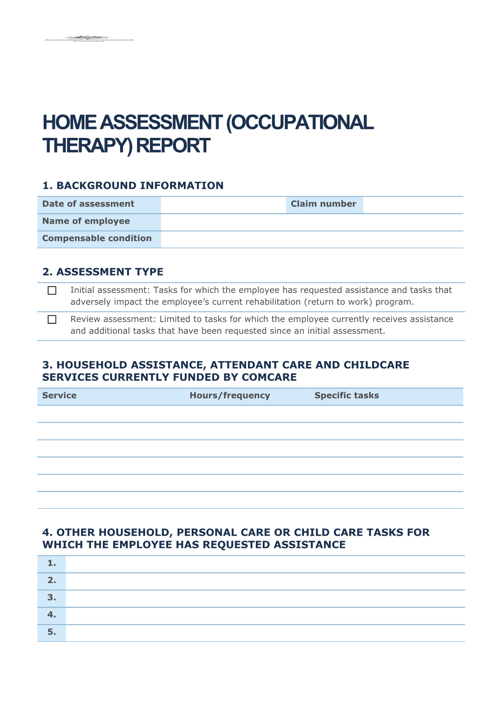 Home Assessment (Occupational Therapy) Report