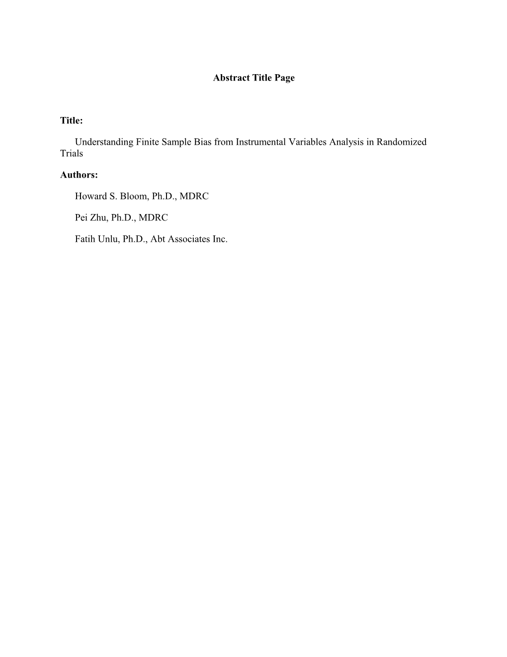 Understanding Finite Sample Bias from Instrumental Variables Analysis in Randomized Trials