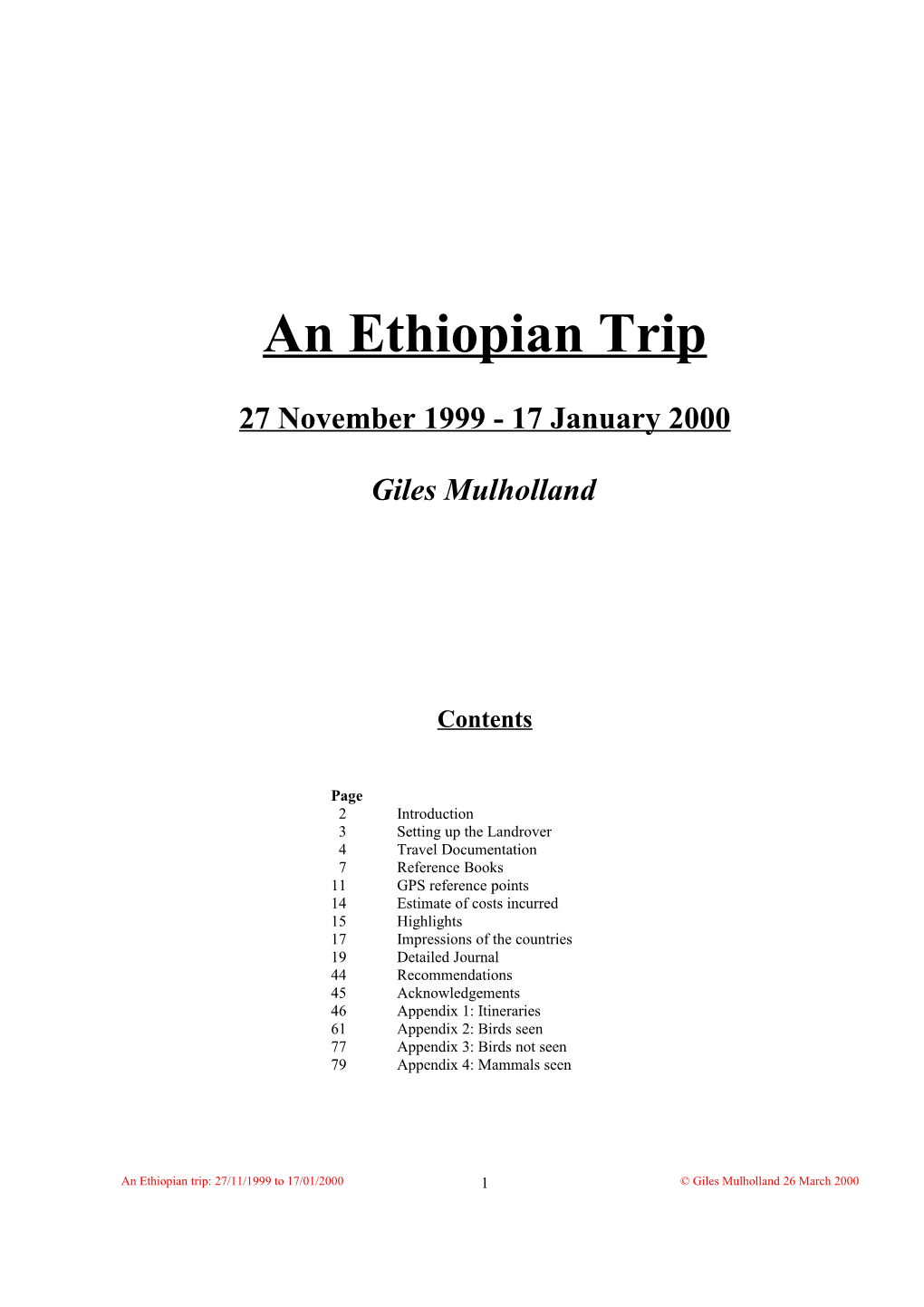 An Ethiopian Trip