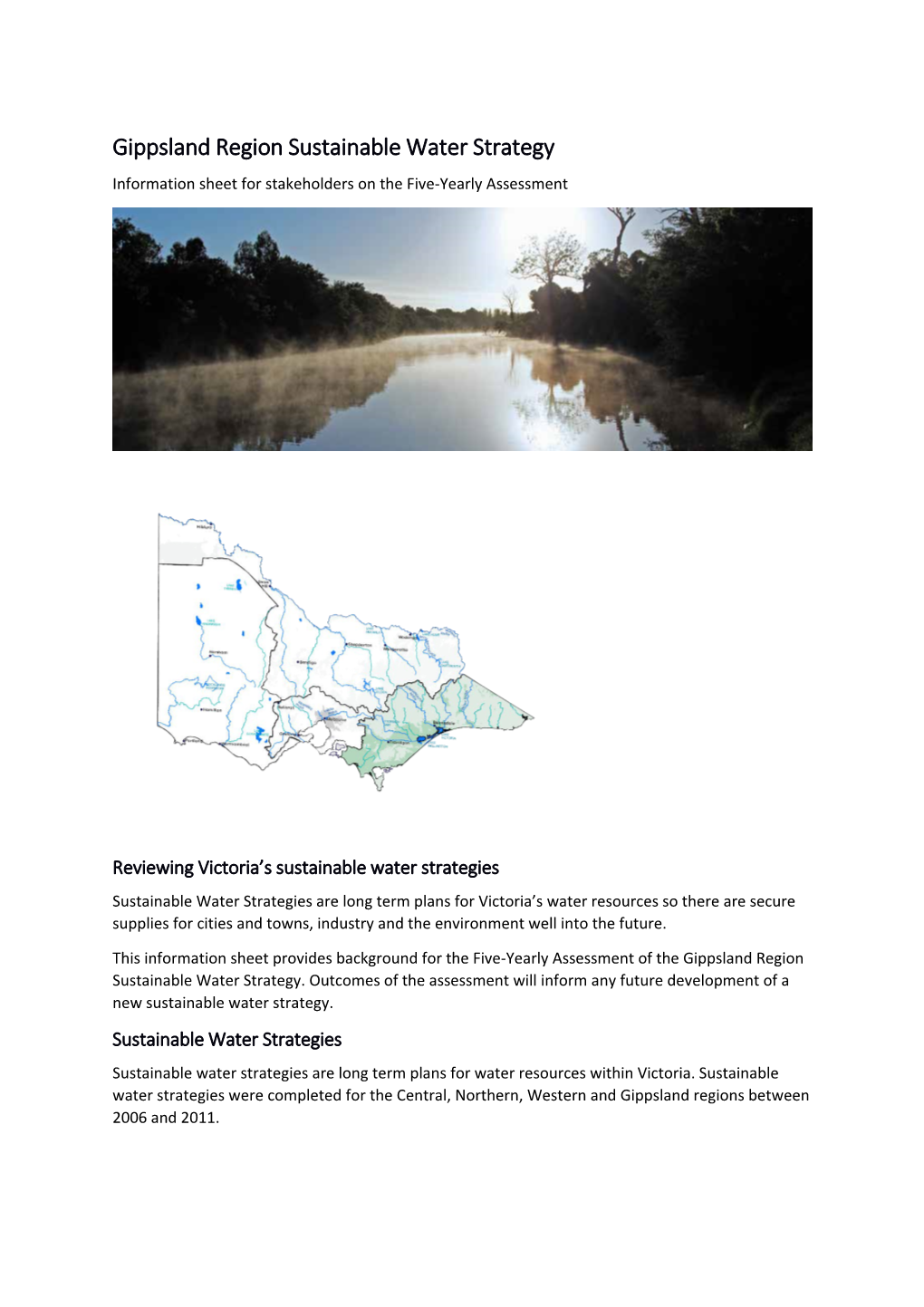 Gippsland Region Sustainable Water Strategy