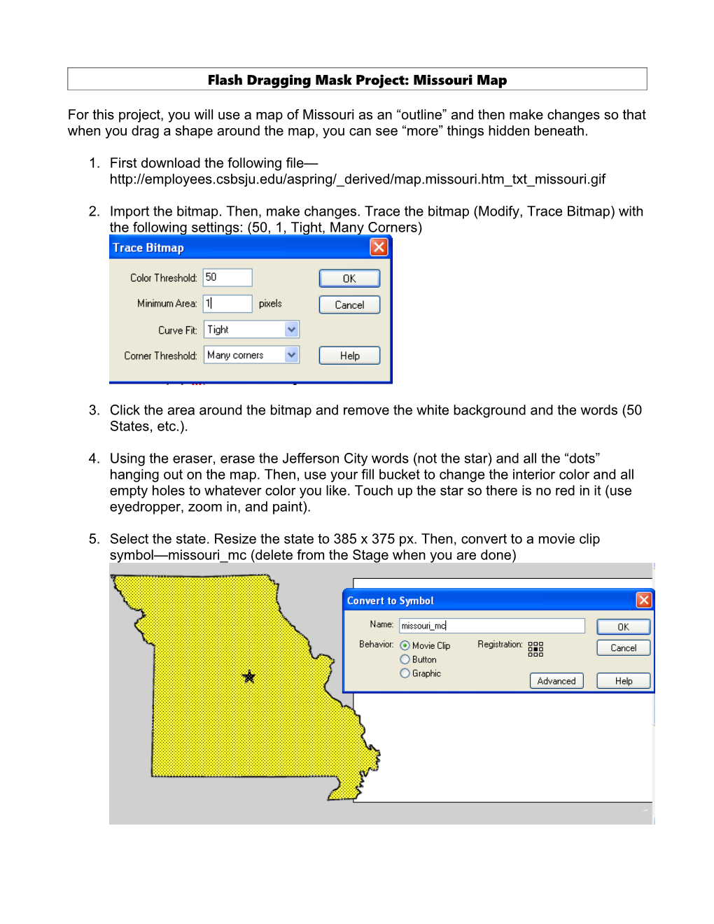 Flash Dragging Mask Project: Missouri Map