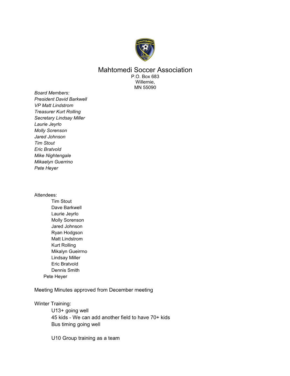 Mahtomedi Soccer Association