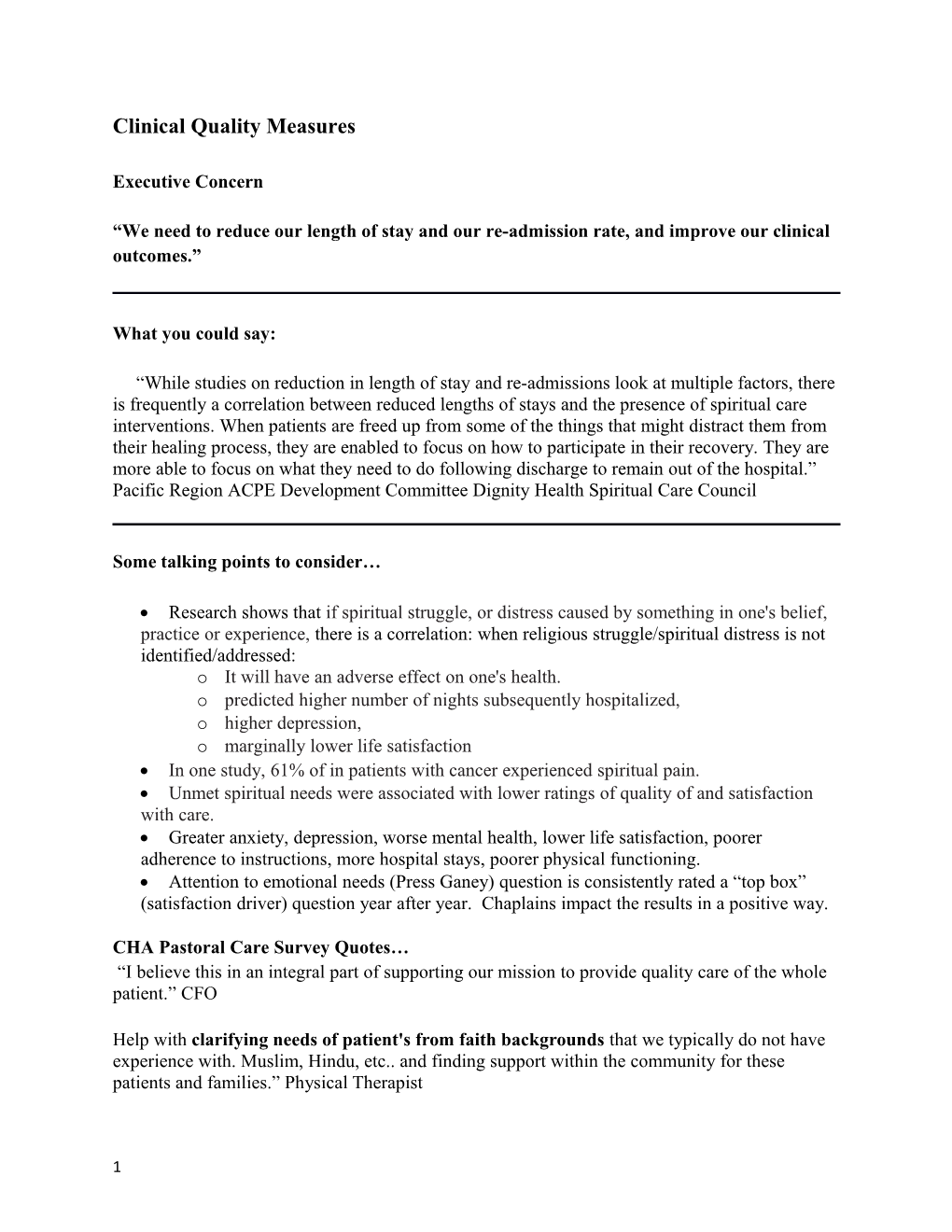 Clinical Quality Measures