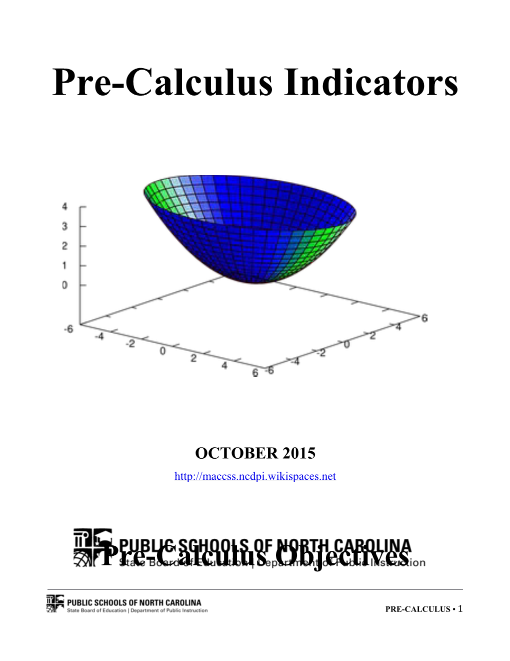 Pre-Calculus Indicators