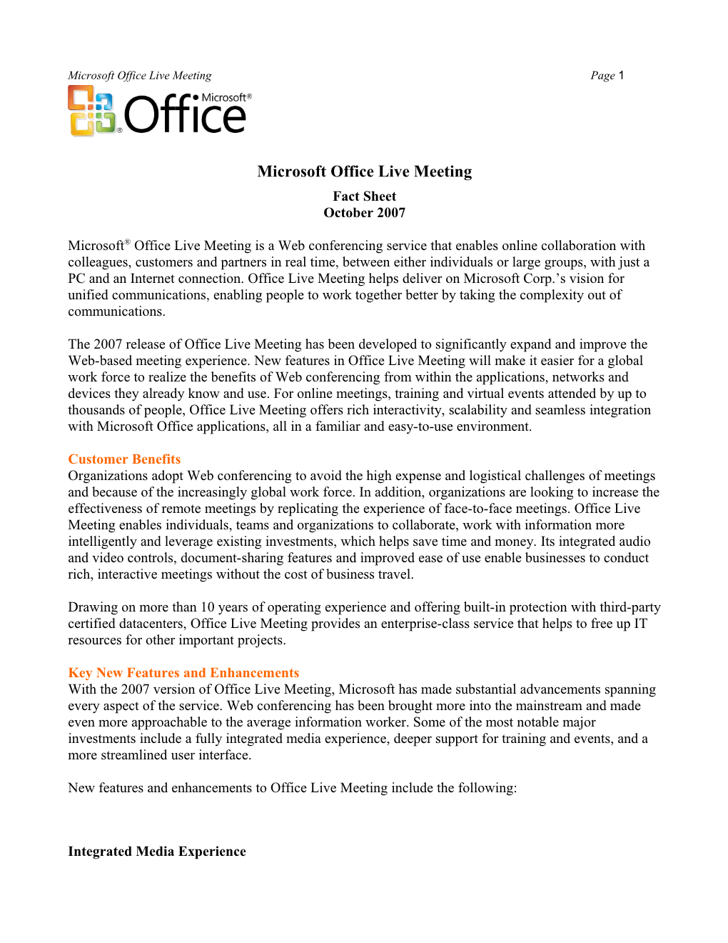 Microsoft Office Live Meeting