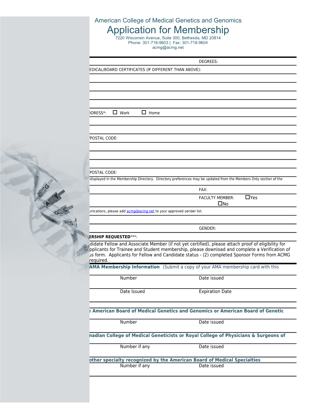 American College of Medical Genetics