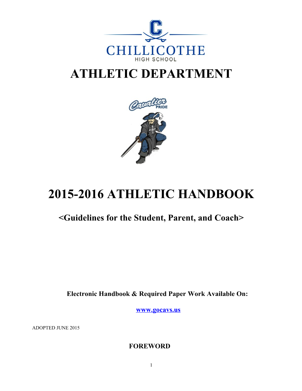 Guidelines for the Student, Parent, and Coach