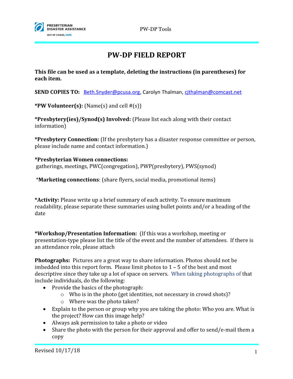 Pw-Dp Field Report