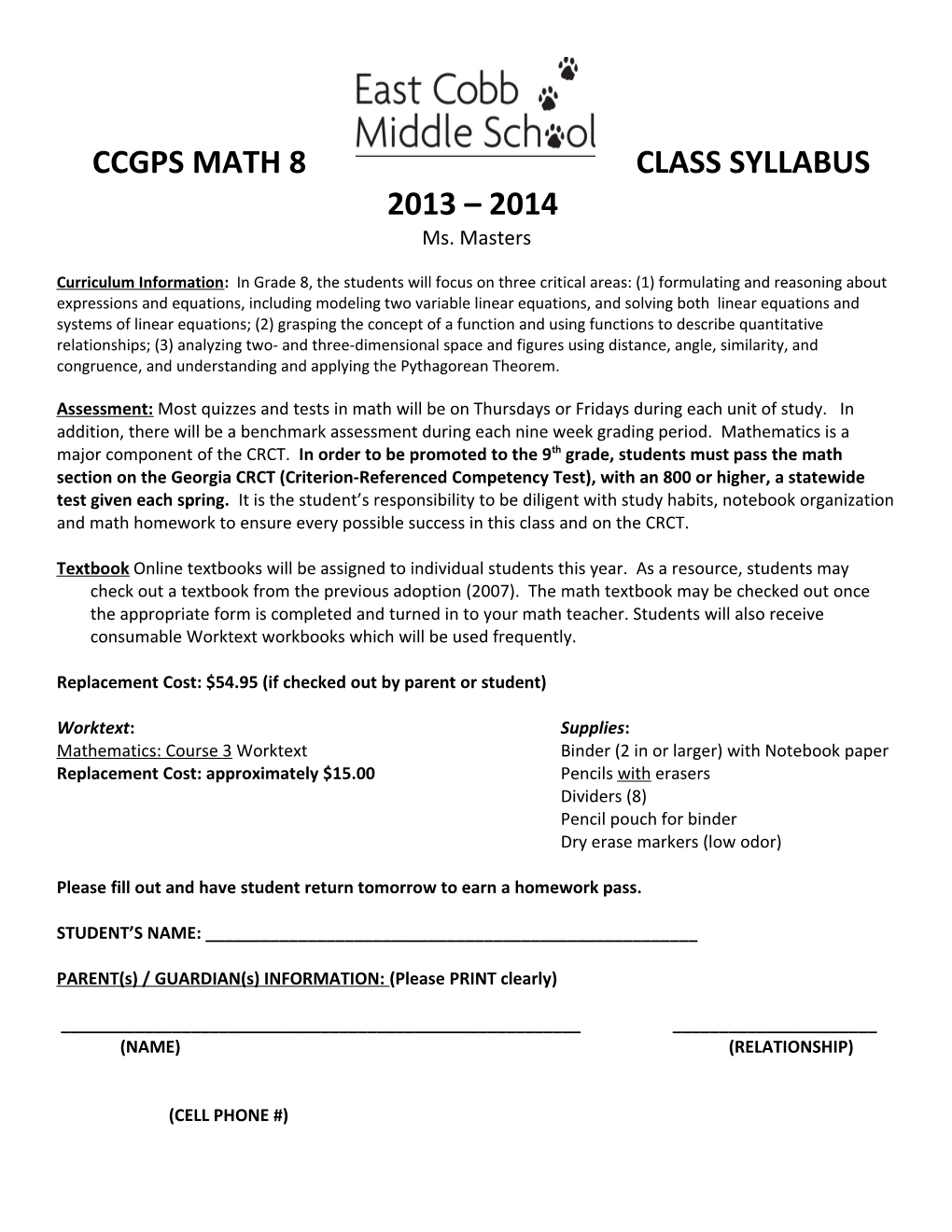 Ccgps Math 8 Classsyllabus 2013 2014