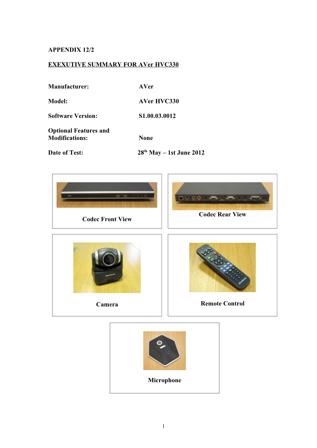 Test Procedure for ISDN Videoconferencing Equipment