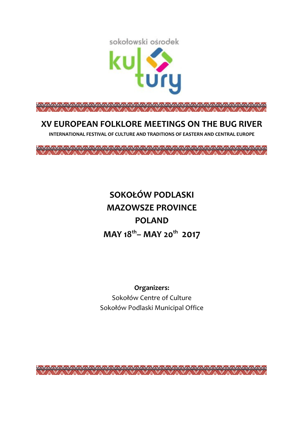 Xv European Folklore Meetings on the Bug River