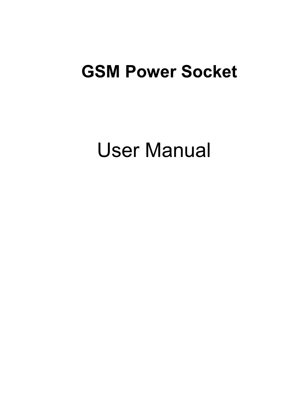 Gsm Power Socket User Manual