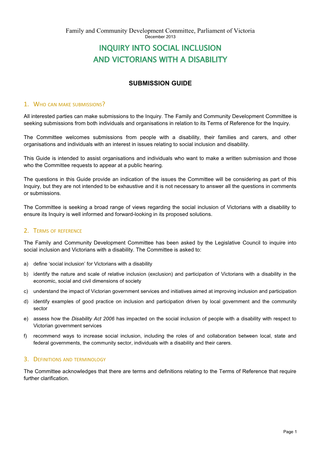 Inquiry Into the Adequacy and Future Directions of Public Housing in Victoria