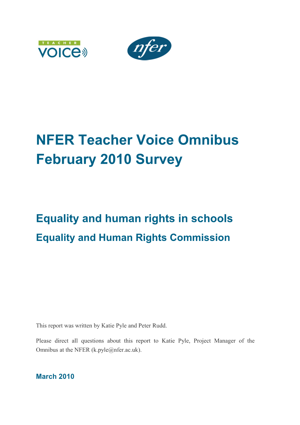 NFER Teacher Voice Omnibus