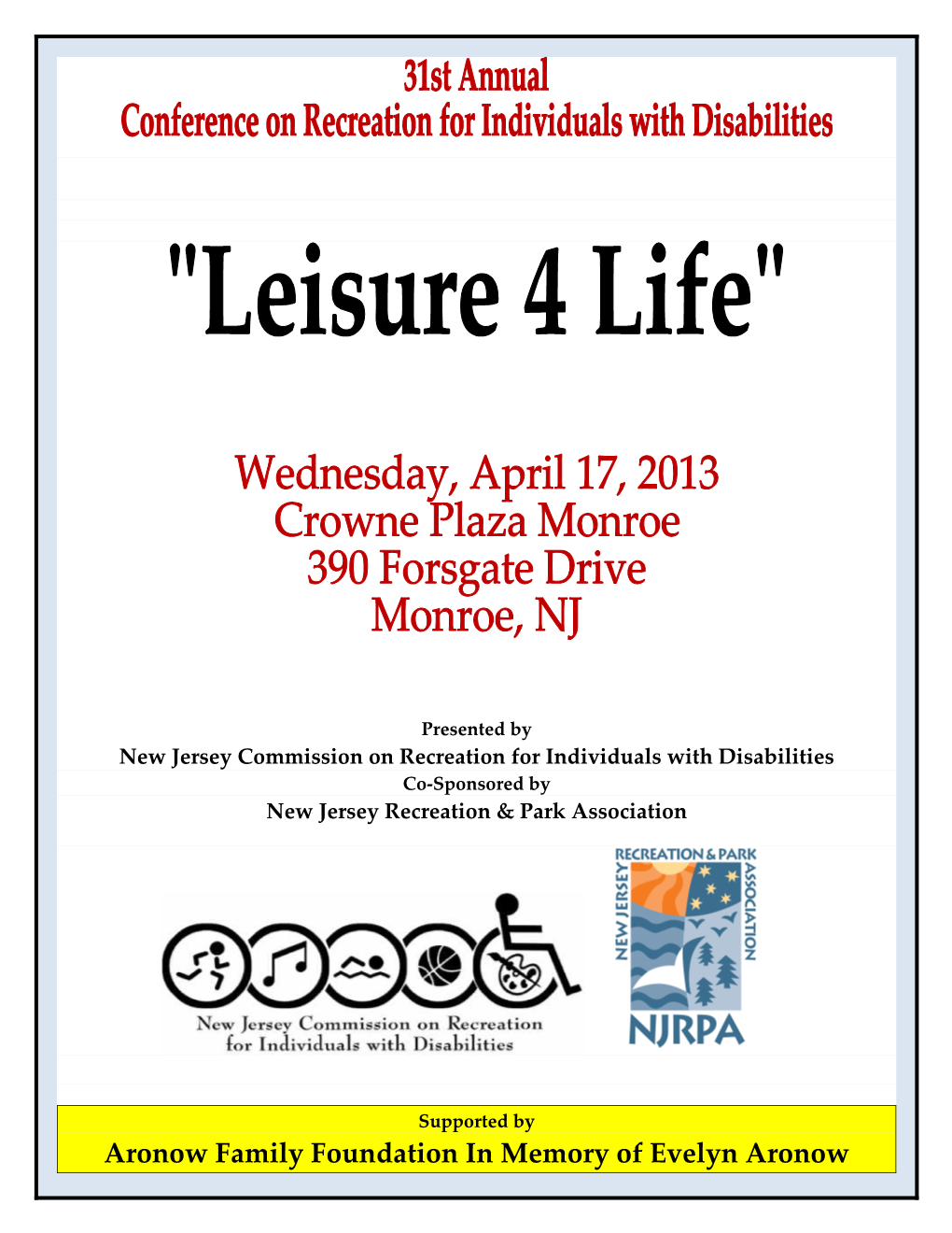 New Jersey Commission on Recreation for Individuals with Disabilities