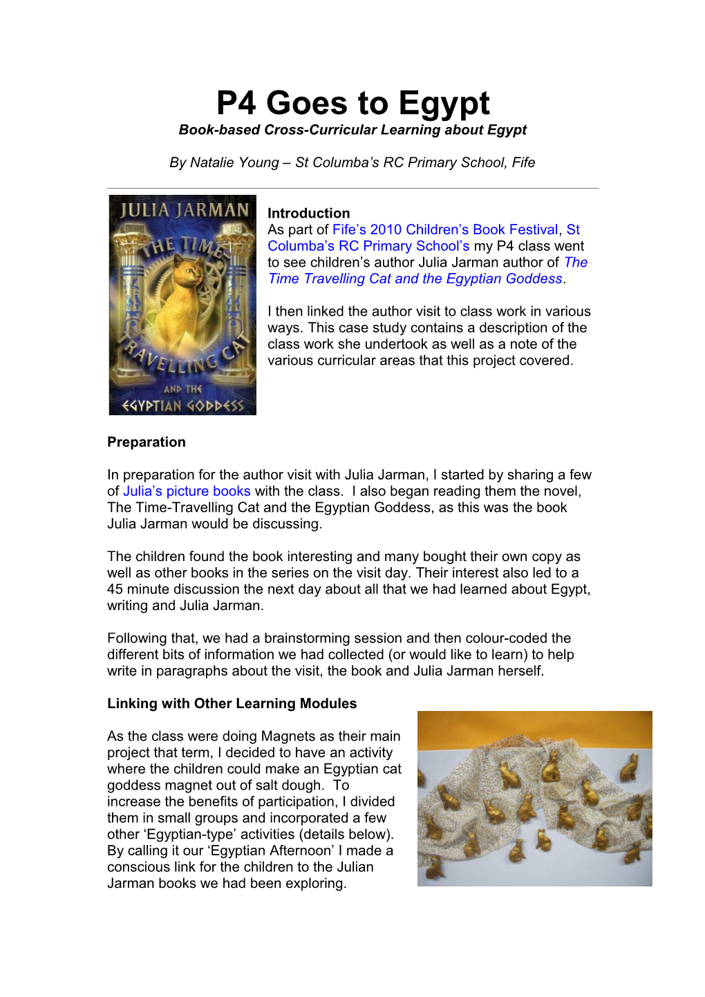 Book-Based Cross-Curricular Learning About Egypt