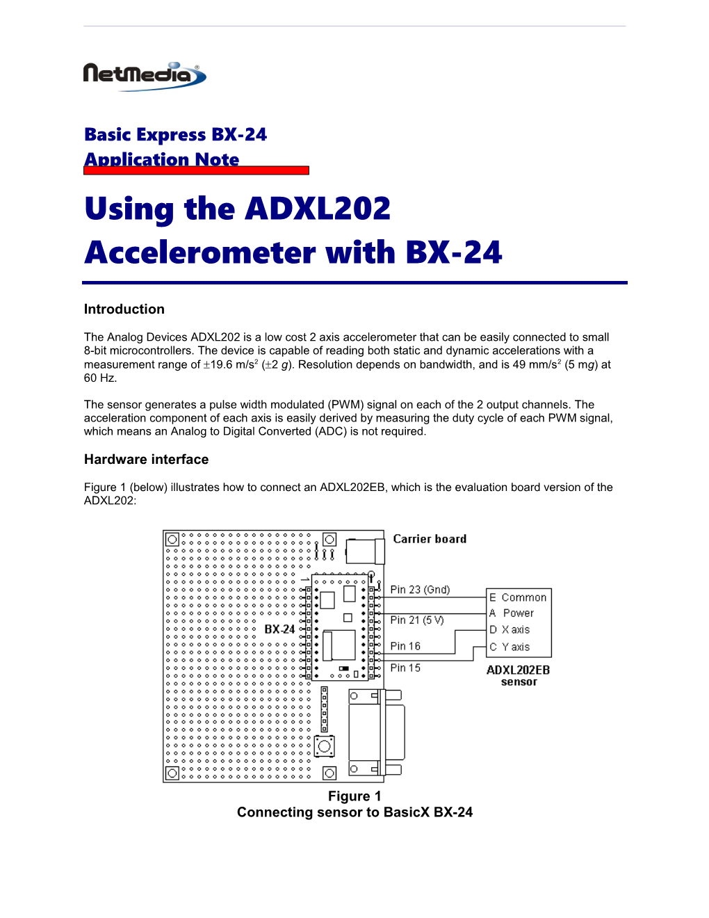 Using the ADXL202 Accelerometer with BX-24