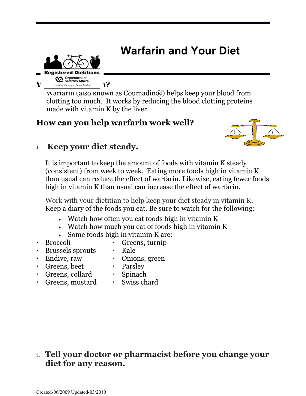 Warfarin and Your Diet
