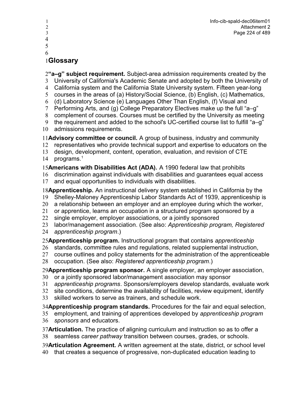 December 2006 SPALD Item 1 Attachment 2Y - Information Memorandum (CA State Board of Education)