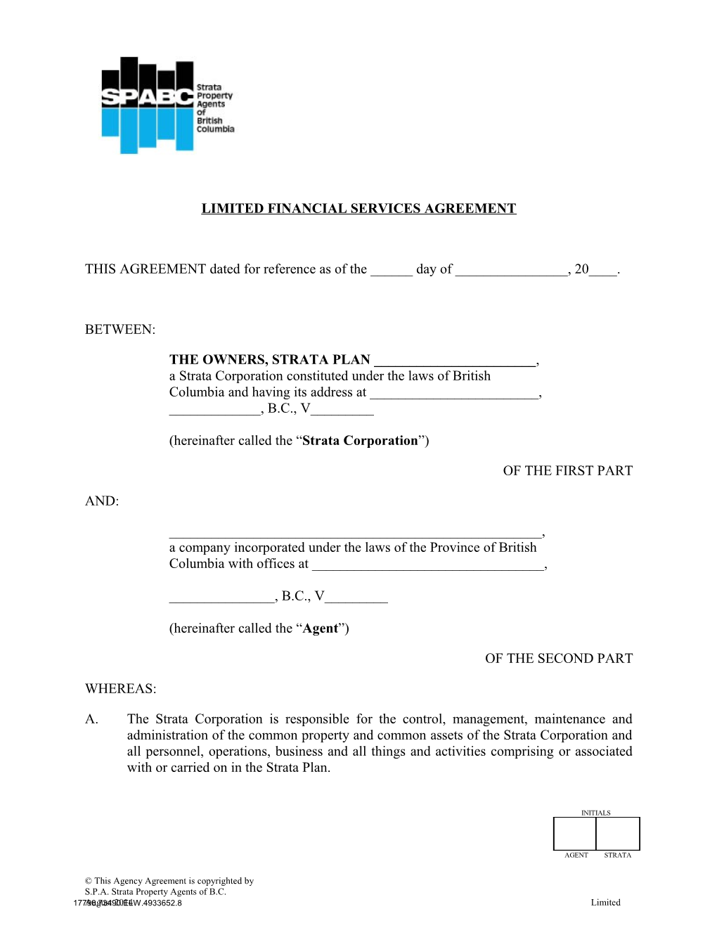 Limited Financial Services Agreement