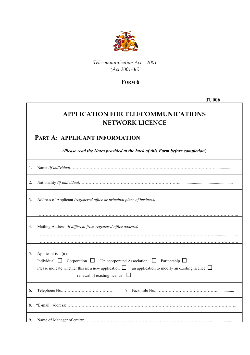 Application for Telecommunications
