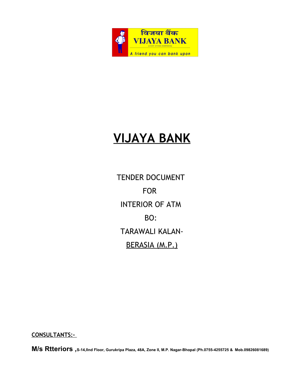 Schedule of Items of Civil Work for Oriental Bankof Commerce at Collectrate Raipur