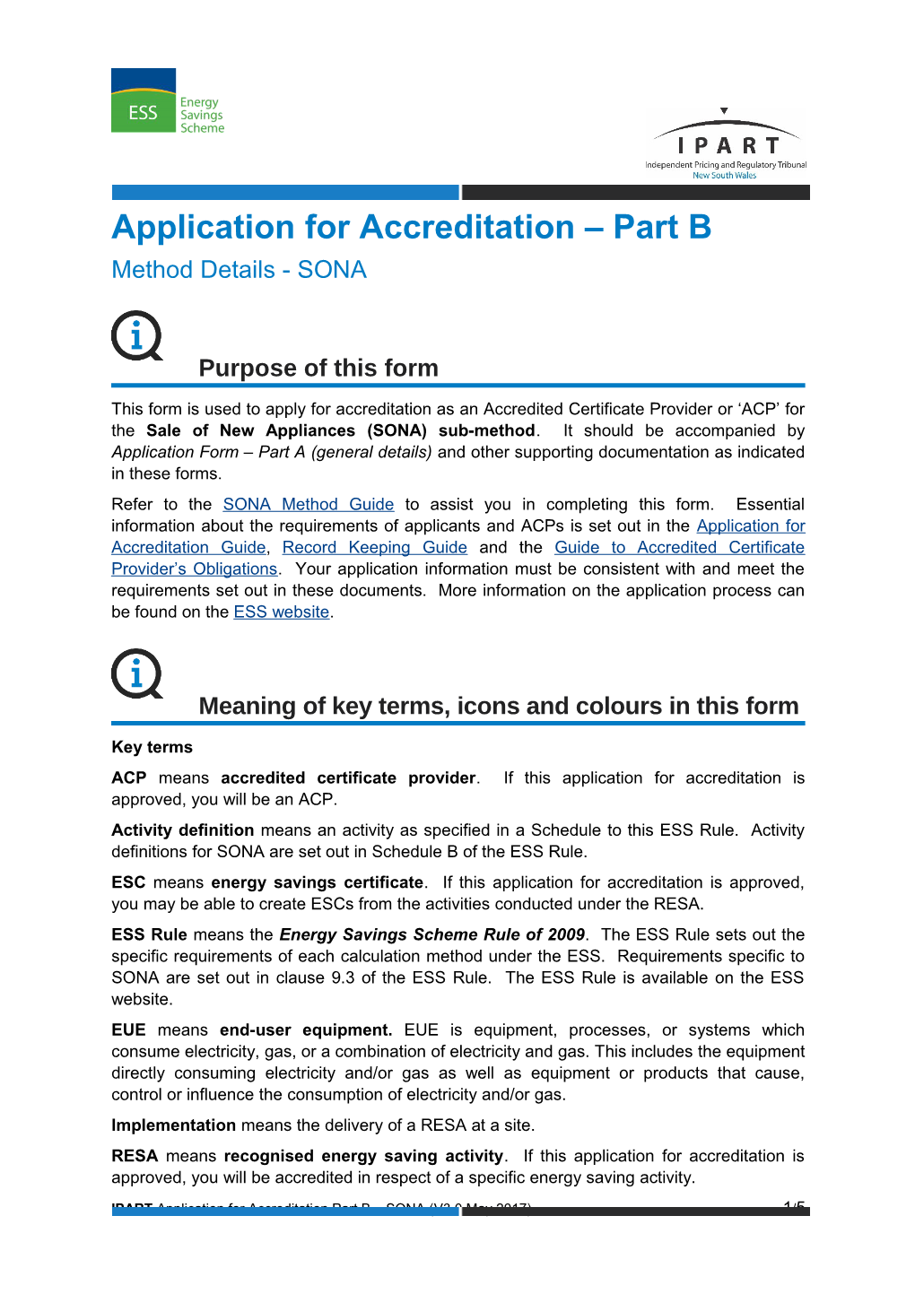 Application for Accreditation Part B