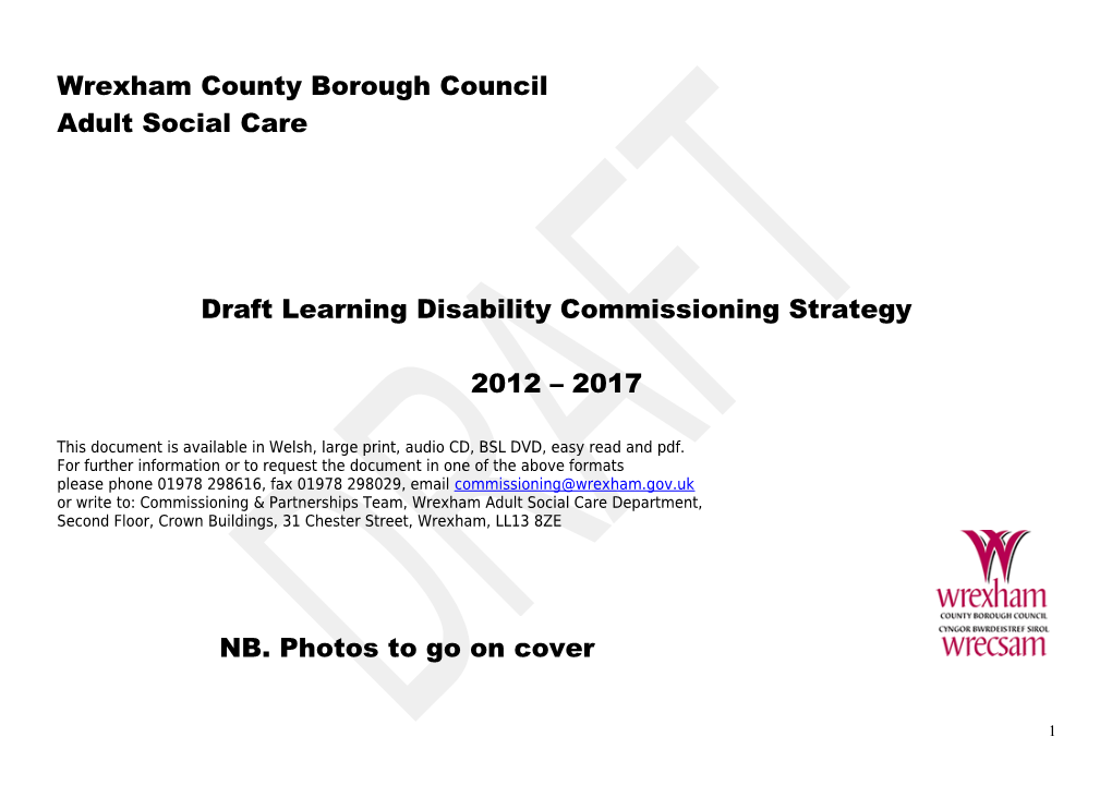 Draft Learning Disability Commissioning Strategy 2012-2017