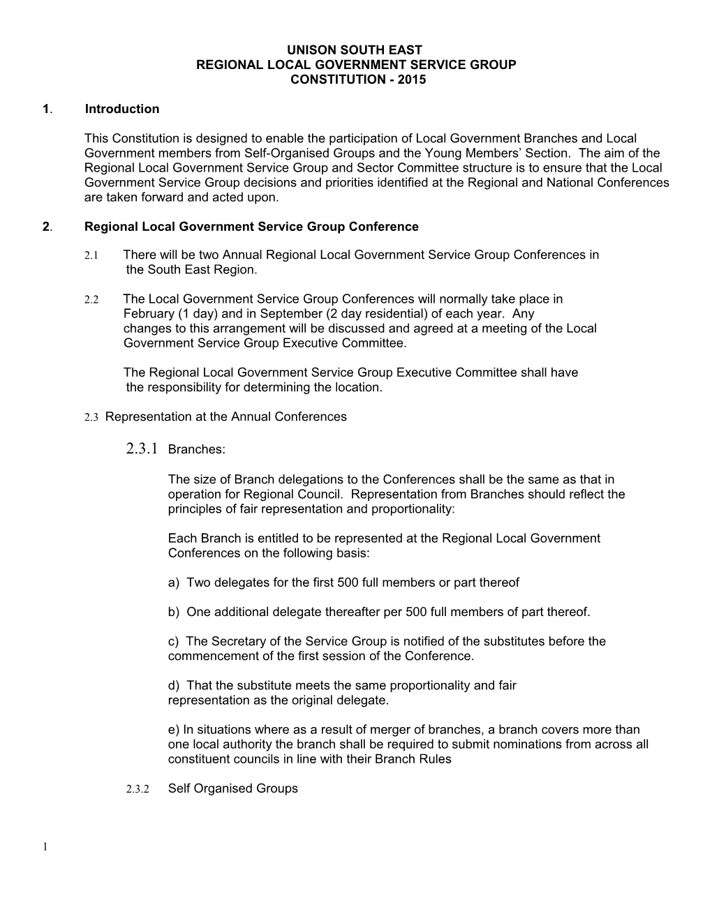 South East Local Government Committee Constitution 2015