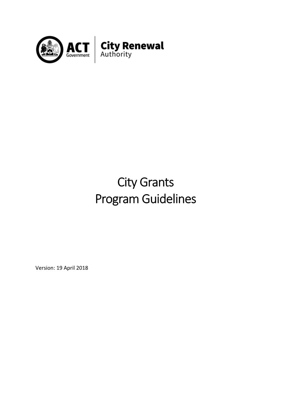 City Grants Program Guidelines