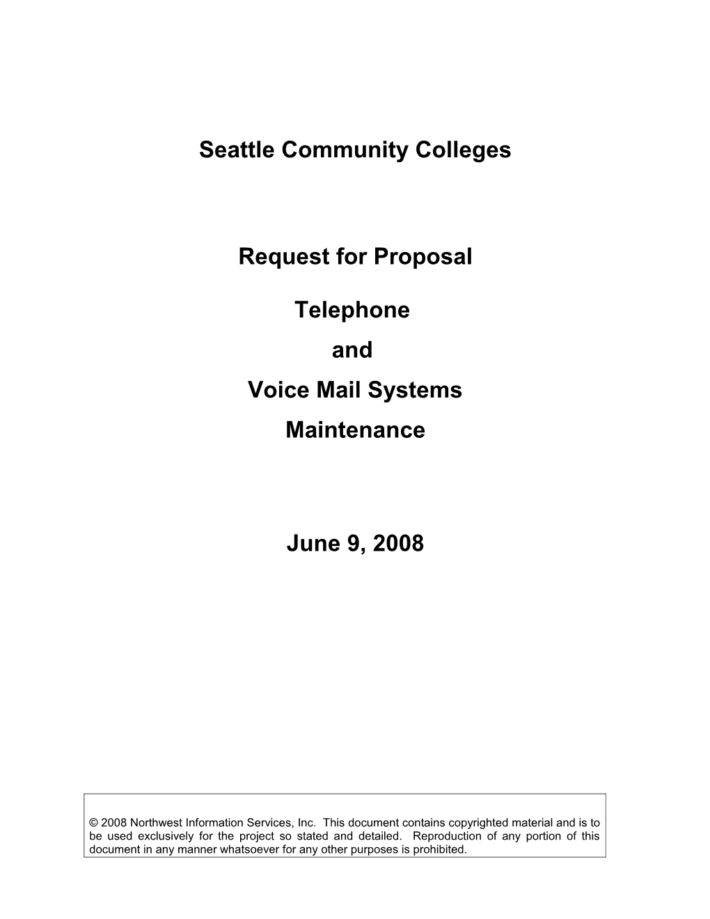 SCC Avaya Maintenance RFP