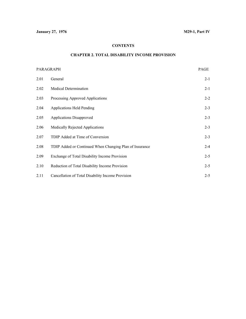 Chapter 2. Total Disability Income Provision