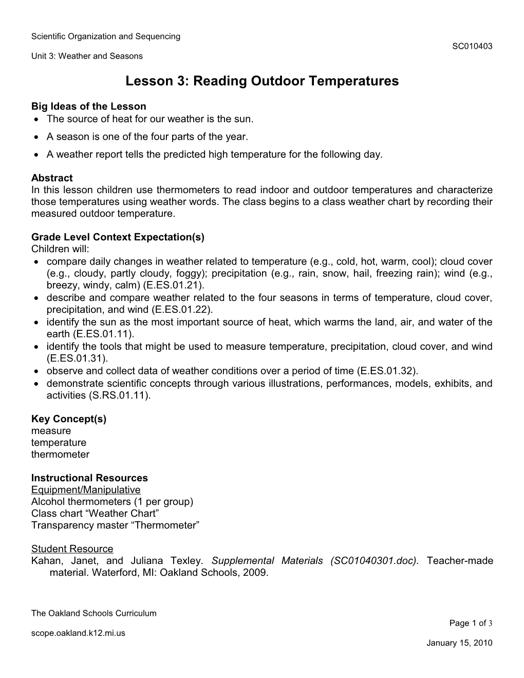 Lesson 3: Reading Outdoor Temperatures