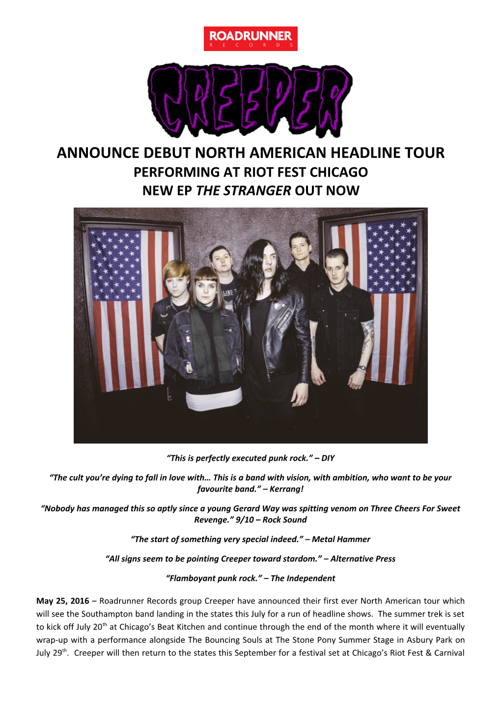 Announce Debut North American Headline Tour