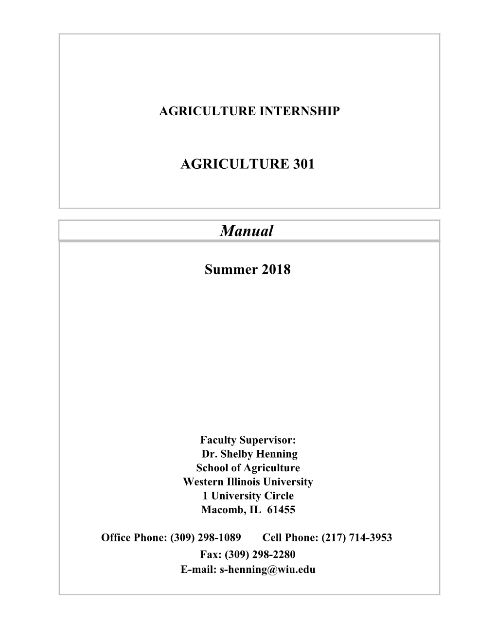 Agriculture Internship