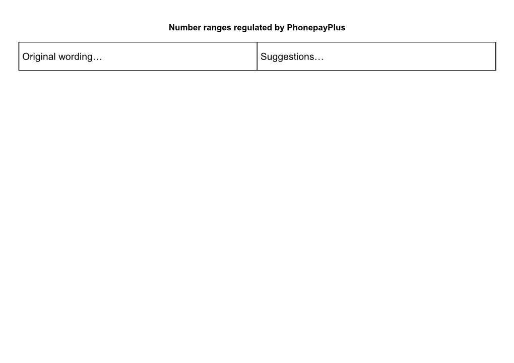 Number Ranges Regulated by Phonepayplus