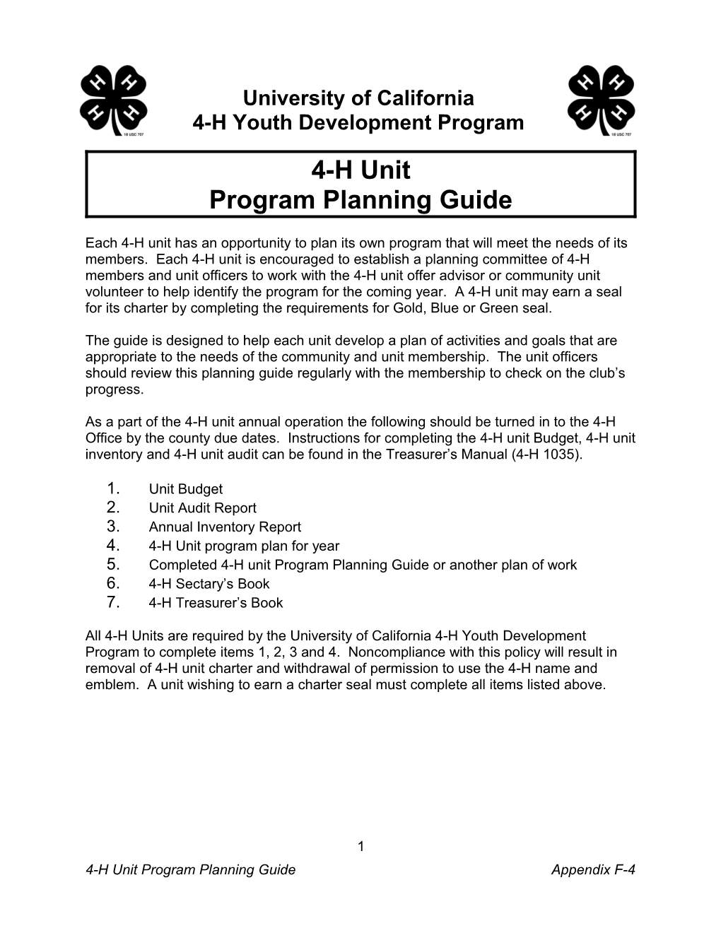 4-H Youth Development Program