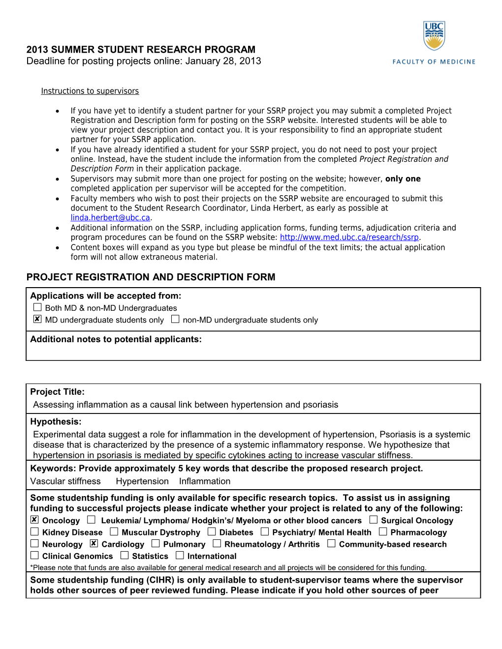 2003 Summer Student Research Program Competition