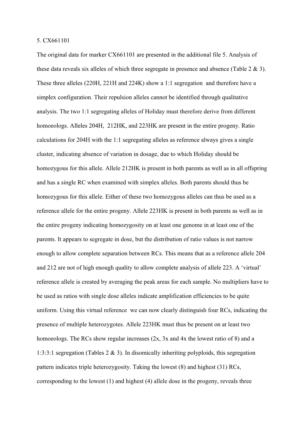 The Original Data for Marker Cx661101are Presented in the Additional File 5. Analysis Of