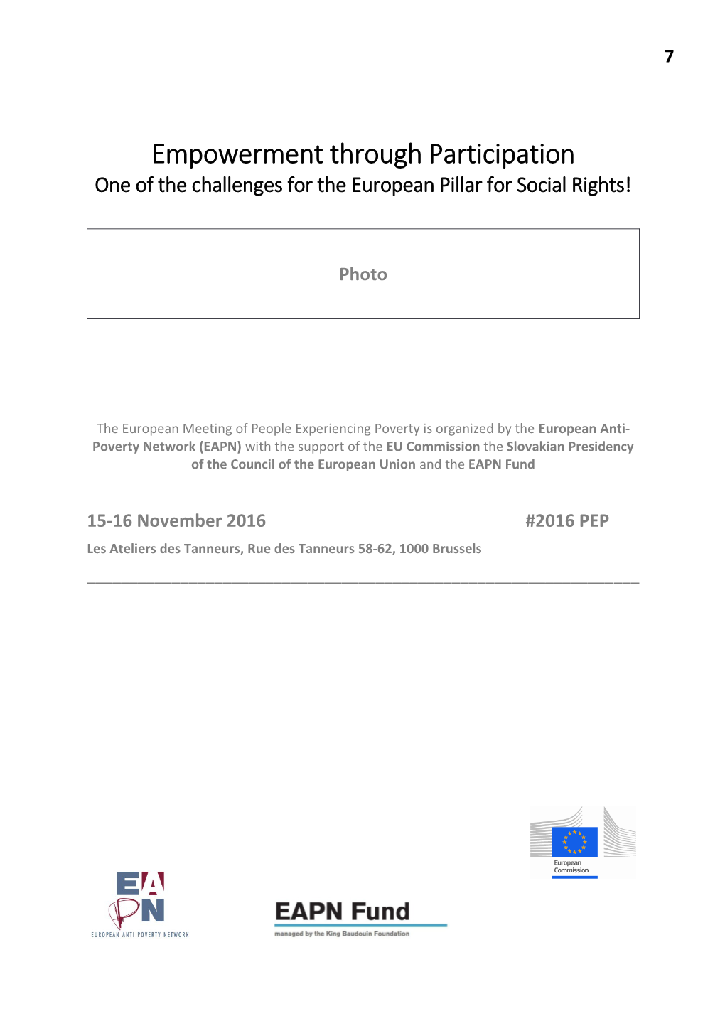 One of the Challenges for the European Pillar for Social Rights!