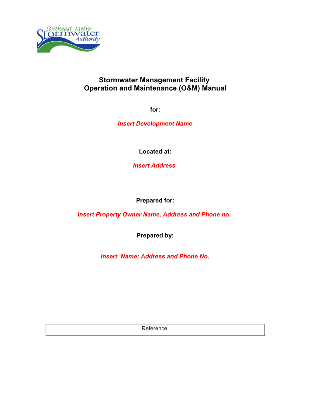 Stormwater Management Facility Operation and Maintenance Guidance Document