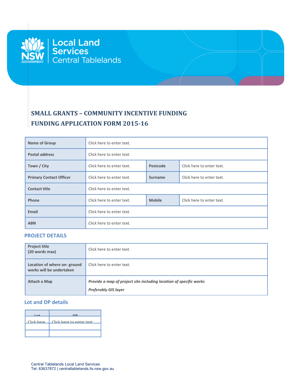 Funding Application Form 2015-16