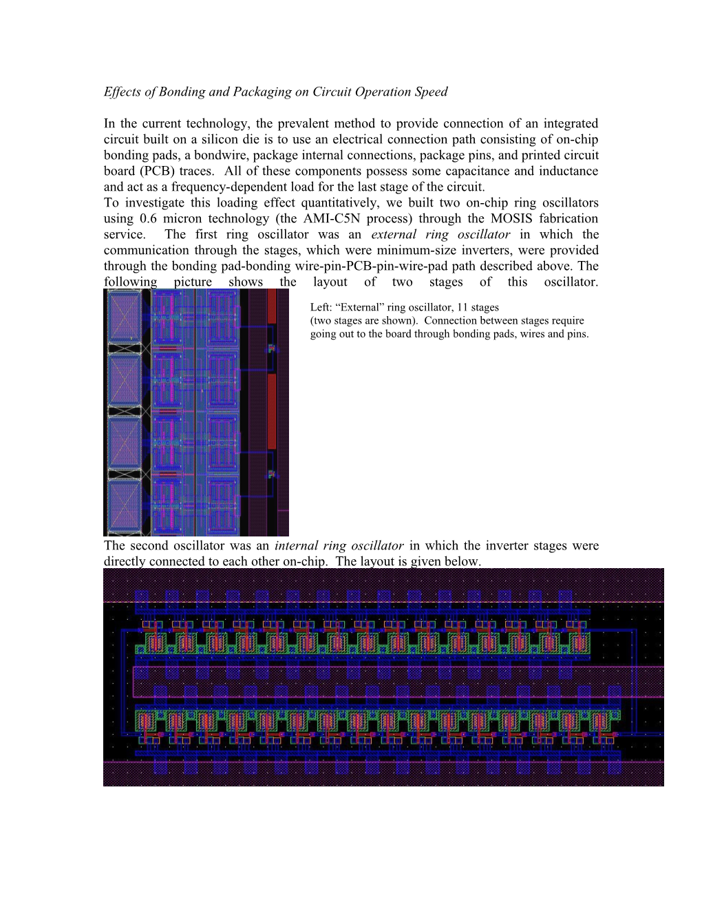 Effects of Bonding and Packaging on Circuit Operation Speed